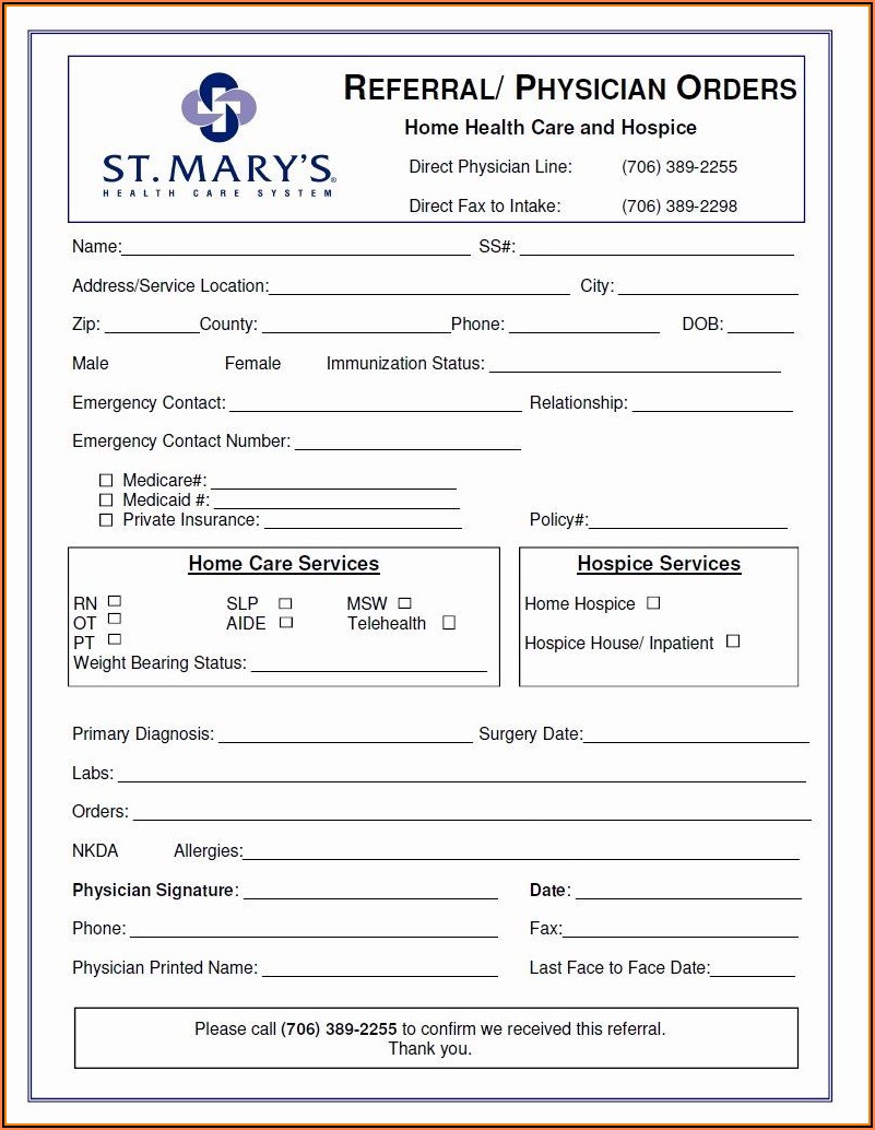 Hospice Forms For Documentation