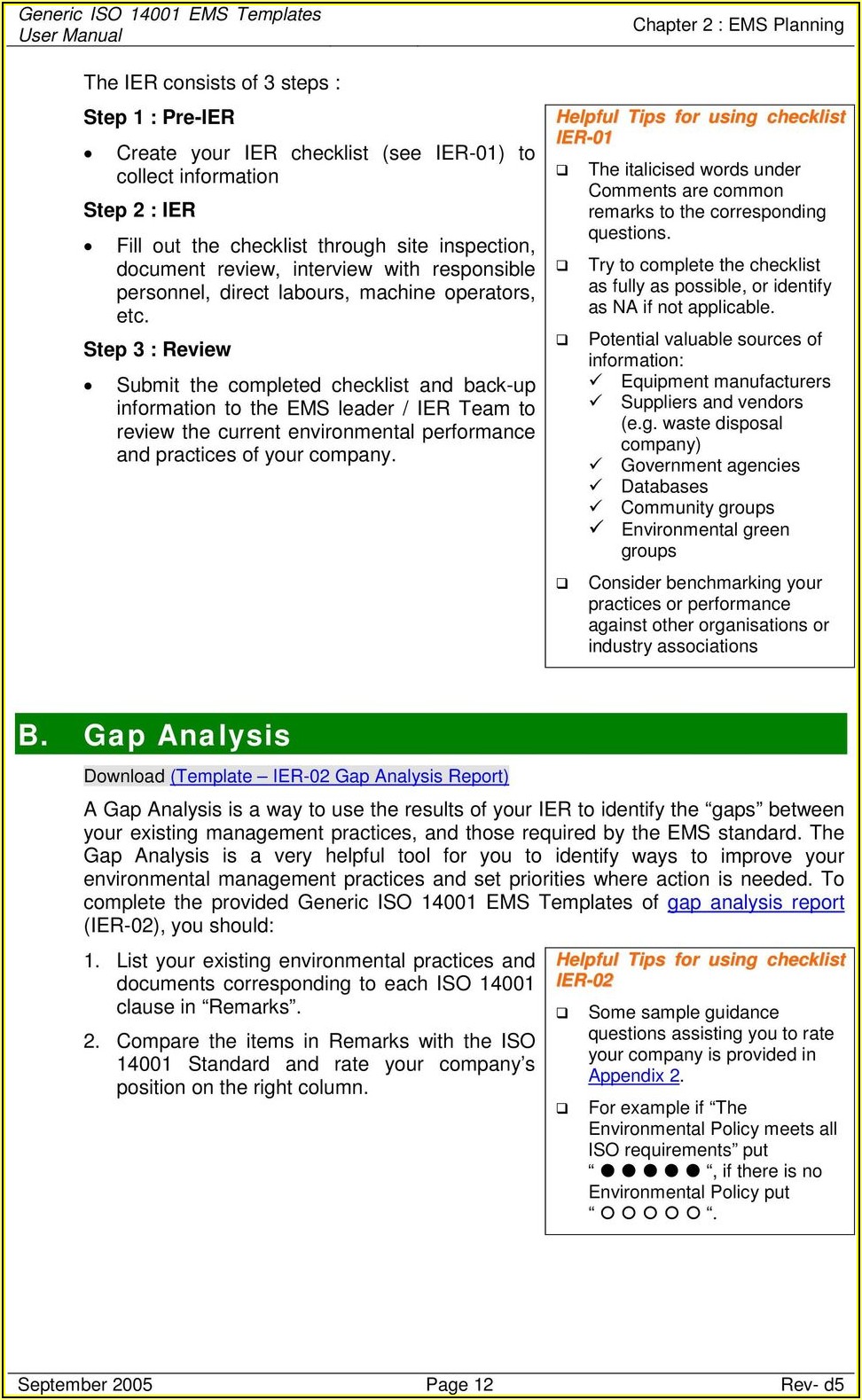 Iso 22301 Gap Analysis Template
