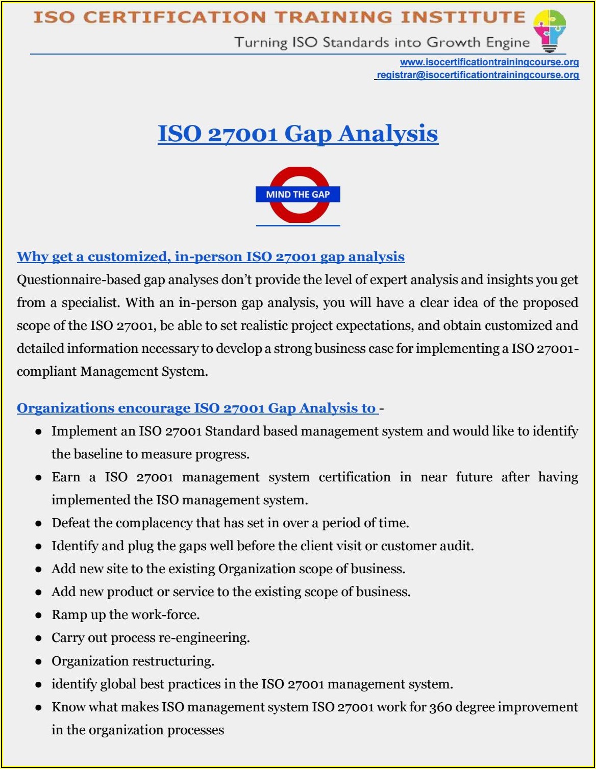 Iso 27001 Gap Analysis Template