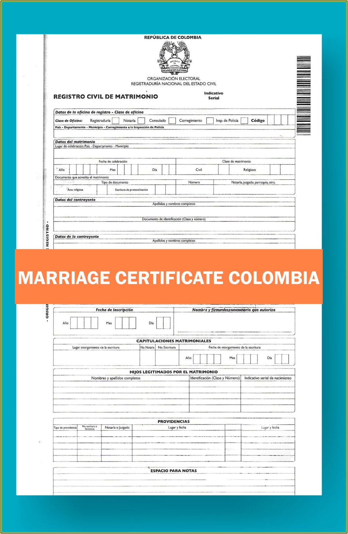 Italian Marriage Certificate Translation Template