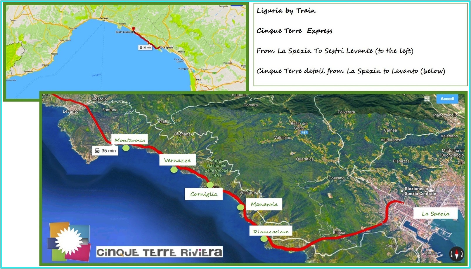 Italy Rail Map Cinque Terre