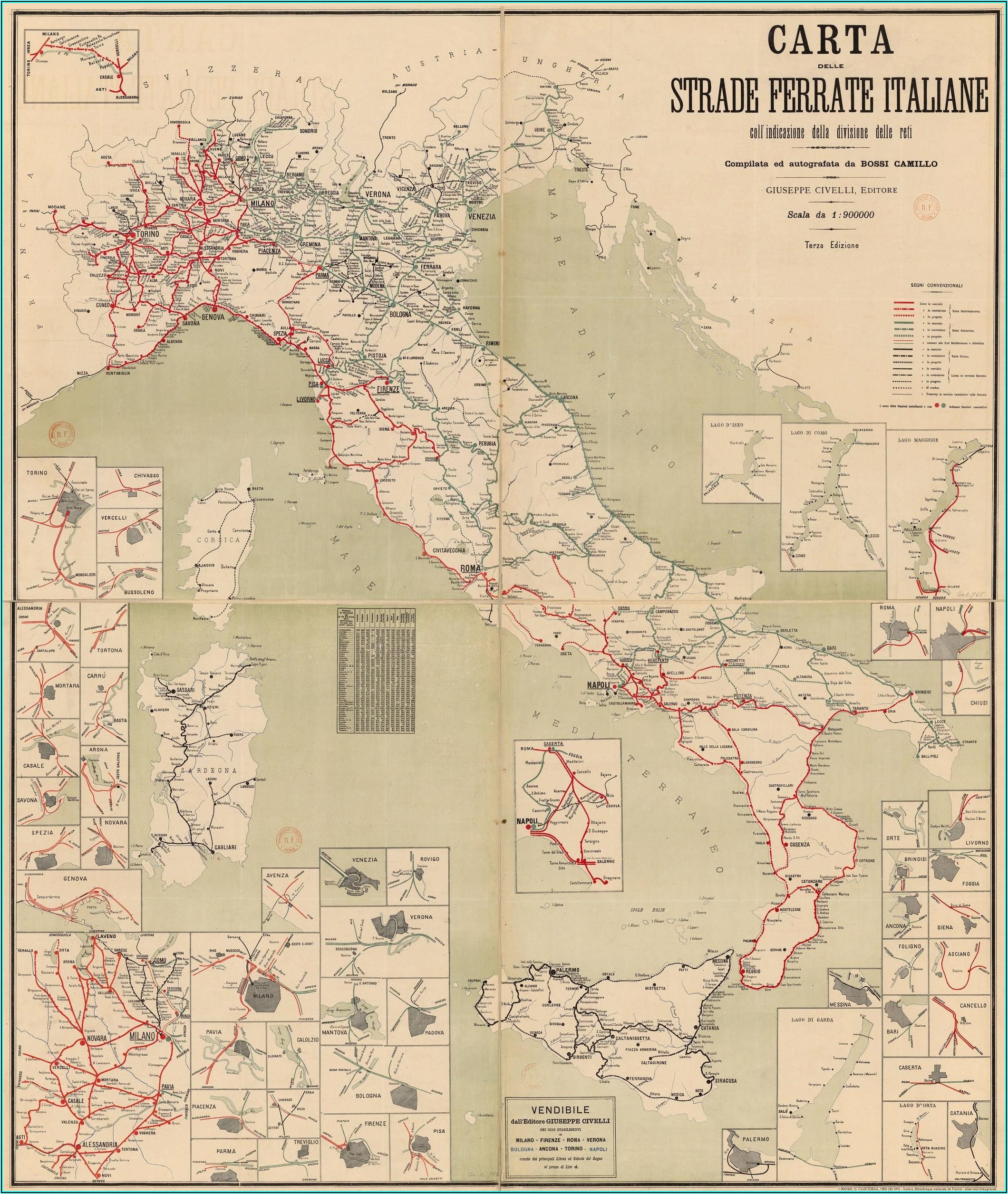 Italy Rail Network Map