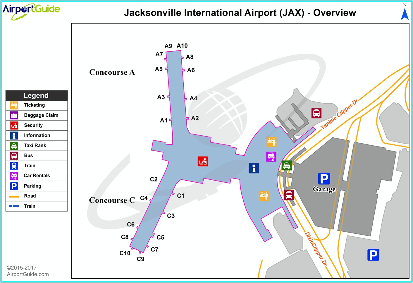 Jacksonville International Airport Parking Map
