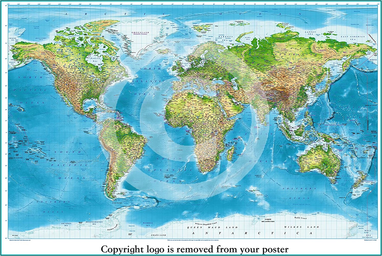 Laminated Map Of The World Poster