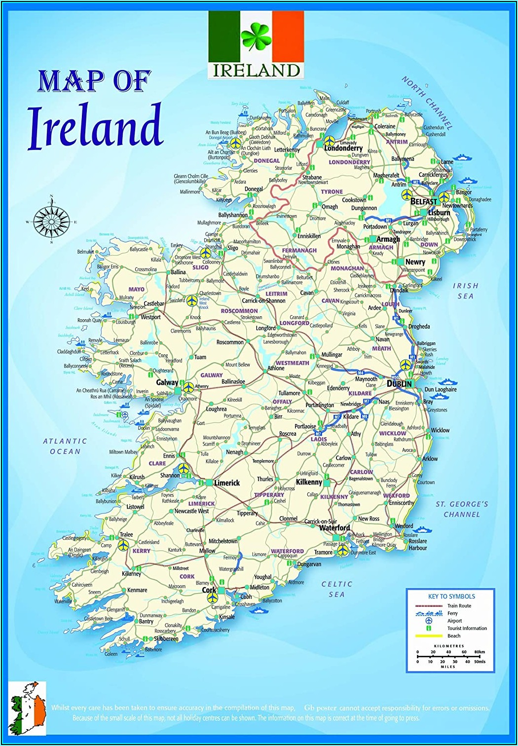 Laminated Wall Map Of Ireland