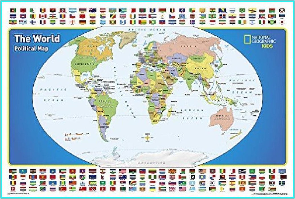 Laminated Wall Map Of The World