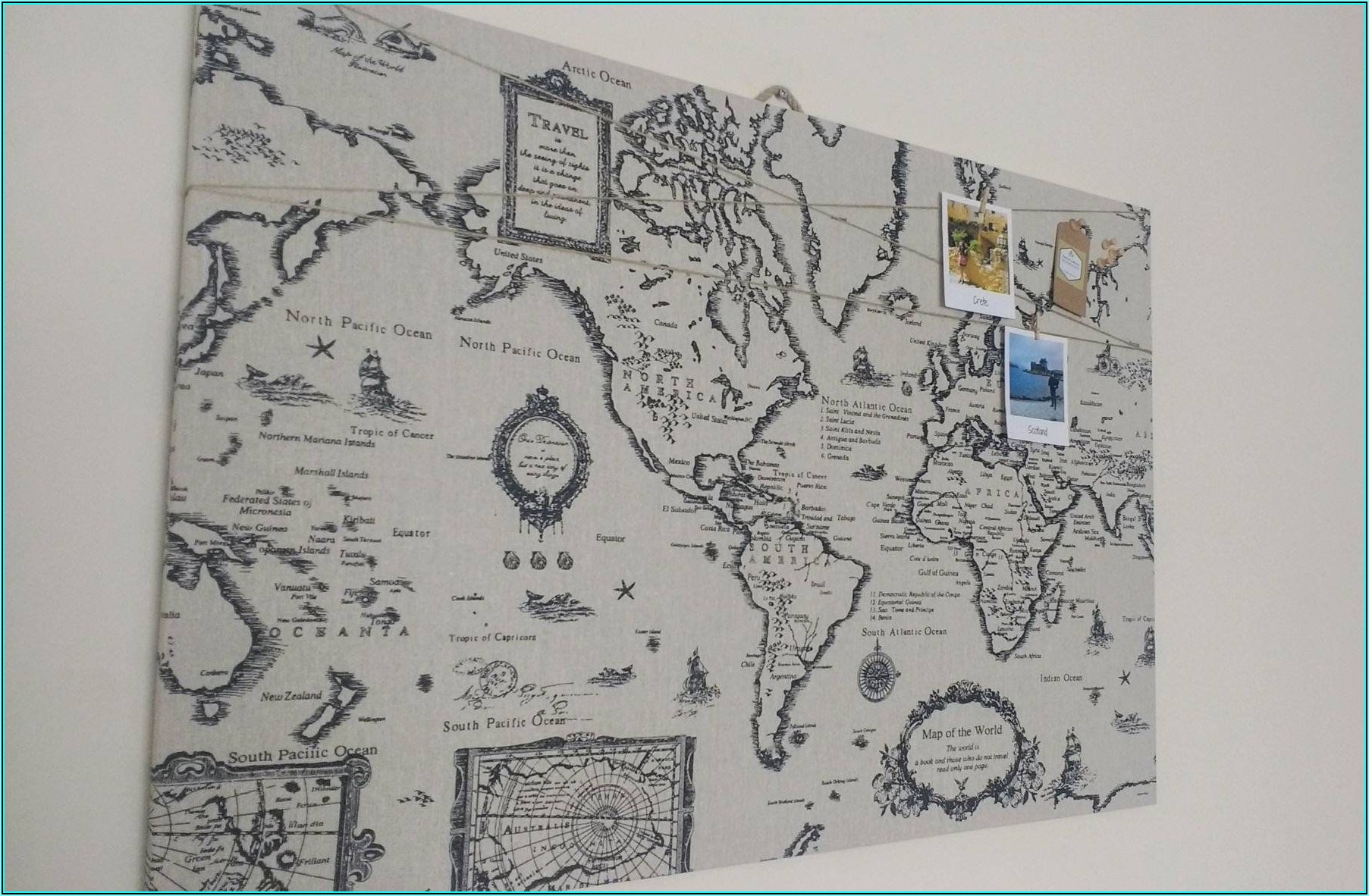 Large Cork Board World Map