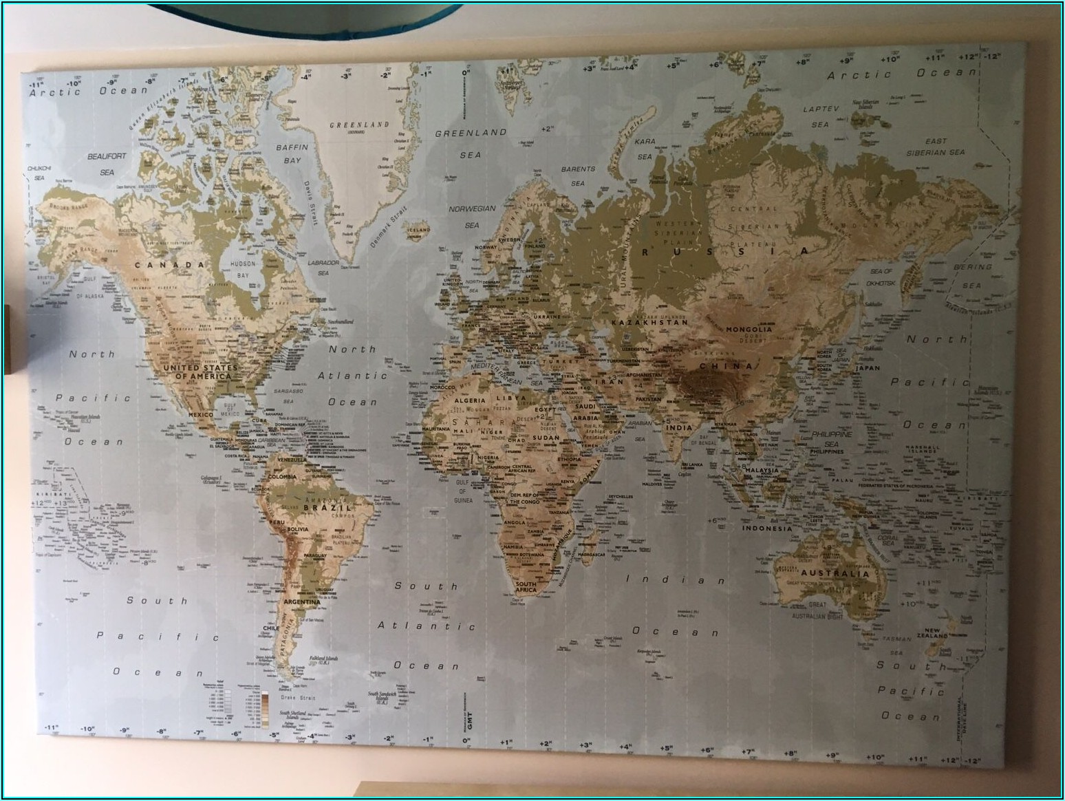 Large Laminated Map Of The World