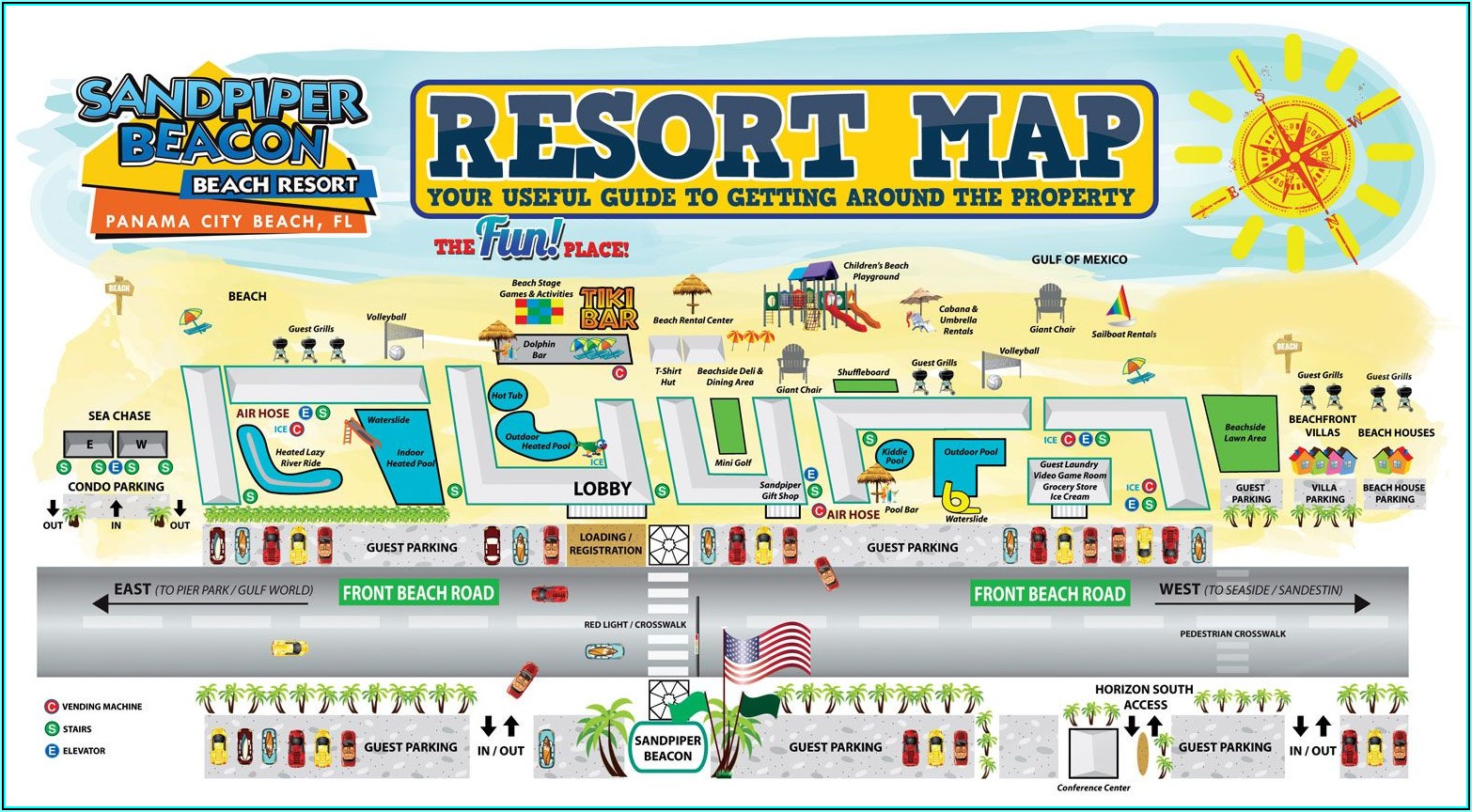 Map Of Beachfront Hotels In Panama City Beach Florida