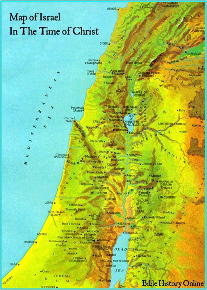 Map Of Holy Lands In Jesus Time