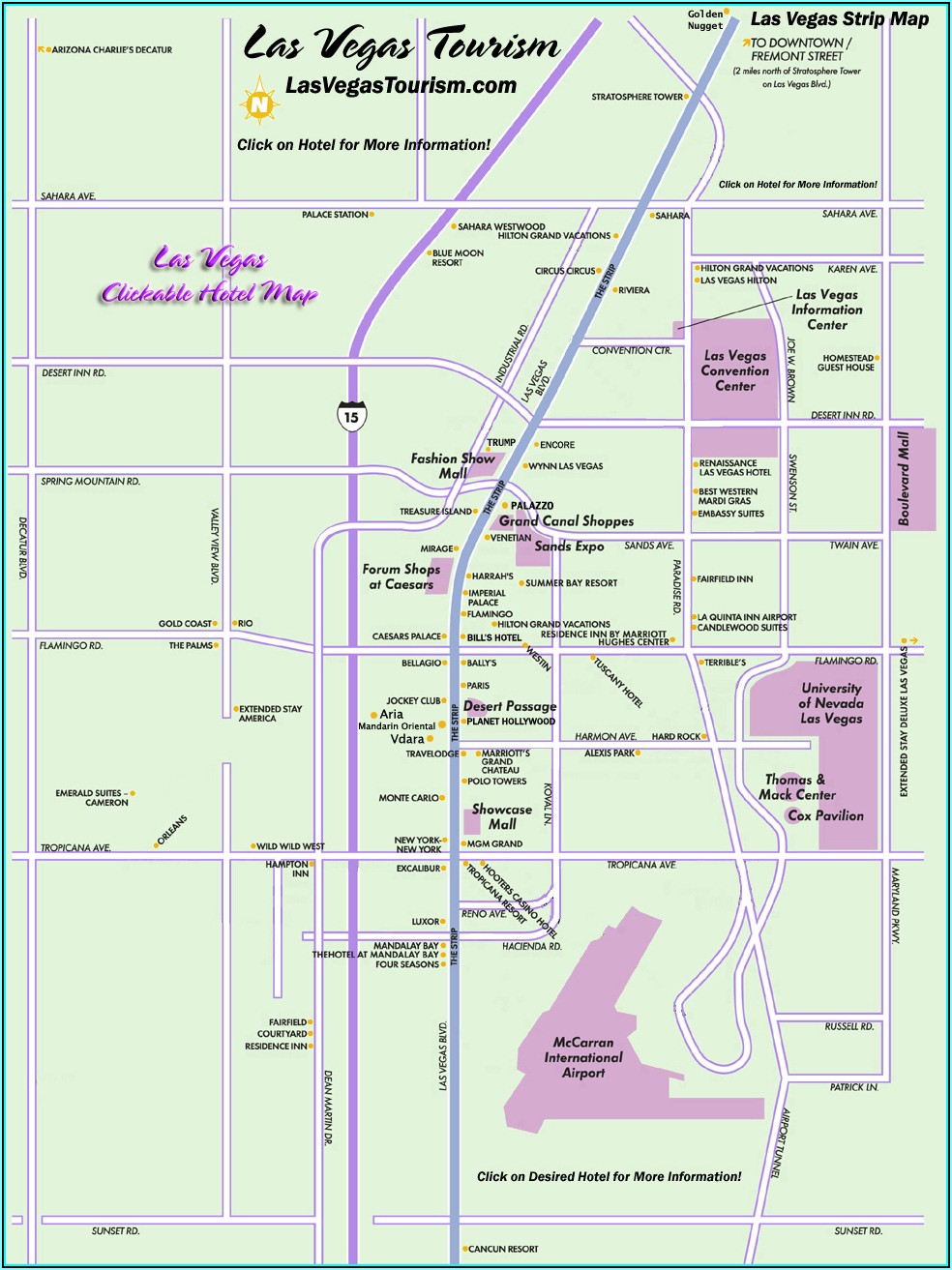 Map Of Hotel In Vegas Strip