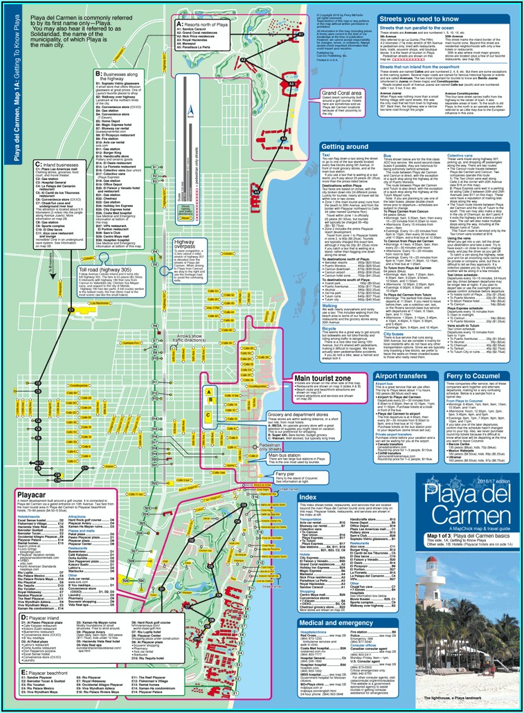 Map Of Hotel Zone Playa Del Carmen