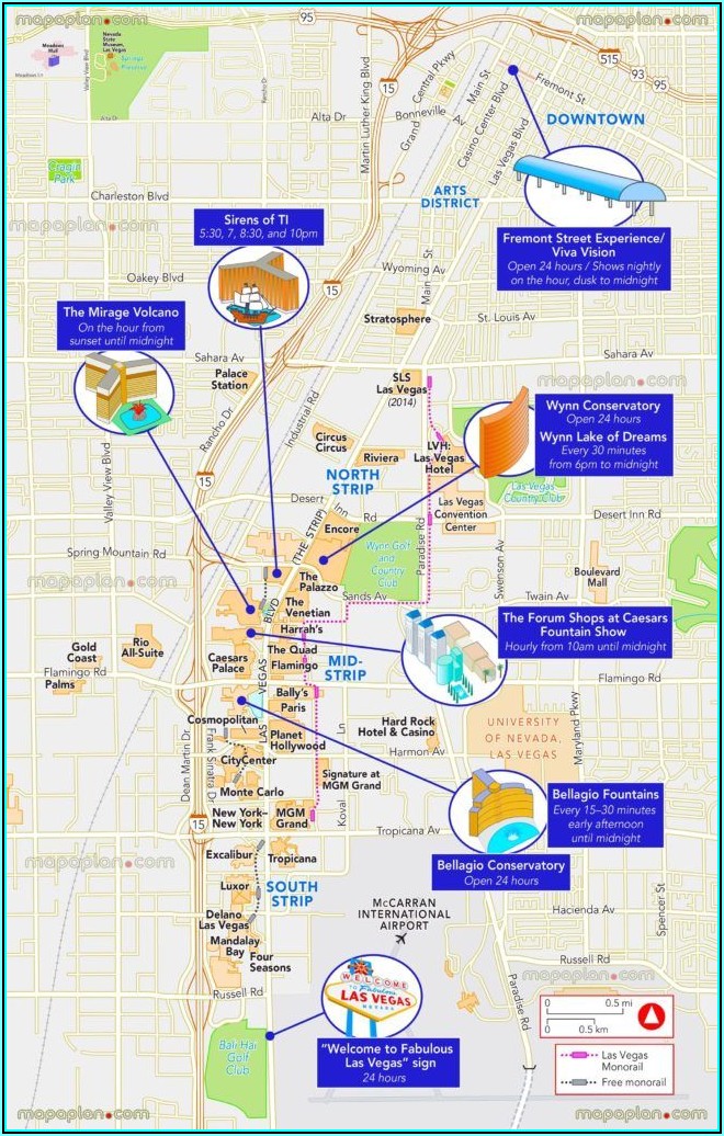 Map Of Hotels On Las Vegas Strip 2019