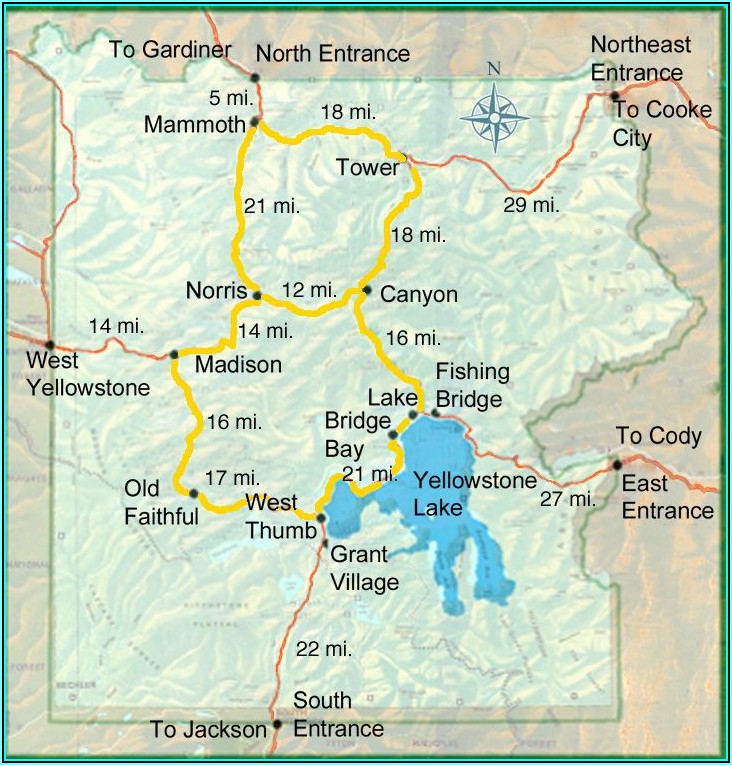 Map Of Lodging In Yellowstone