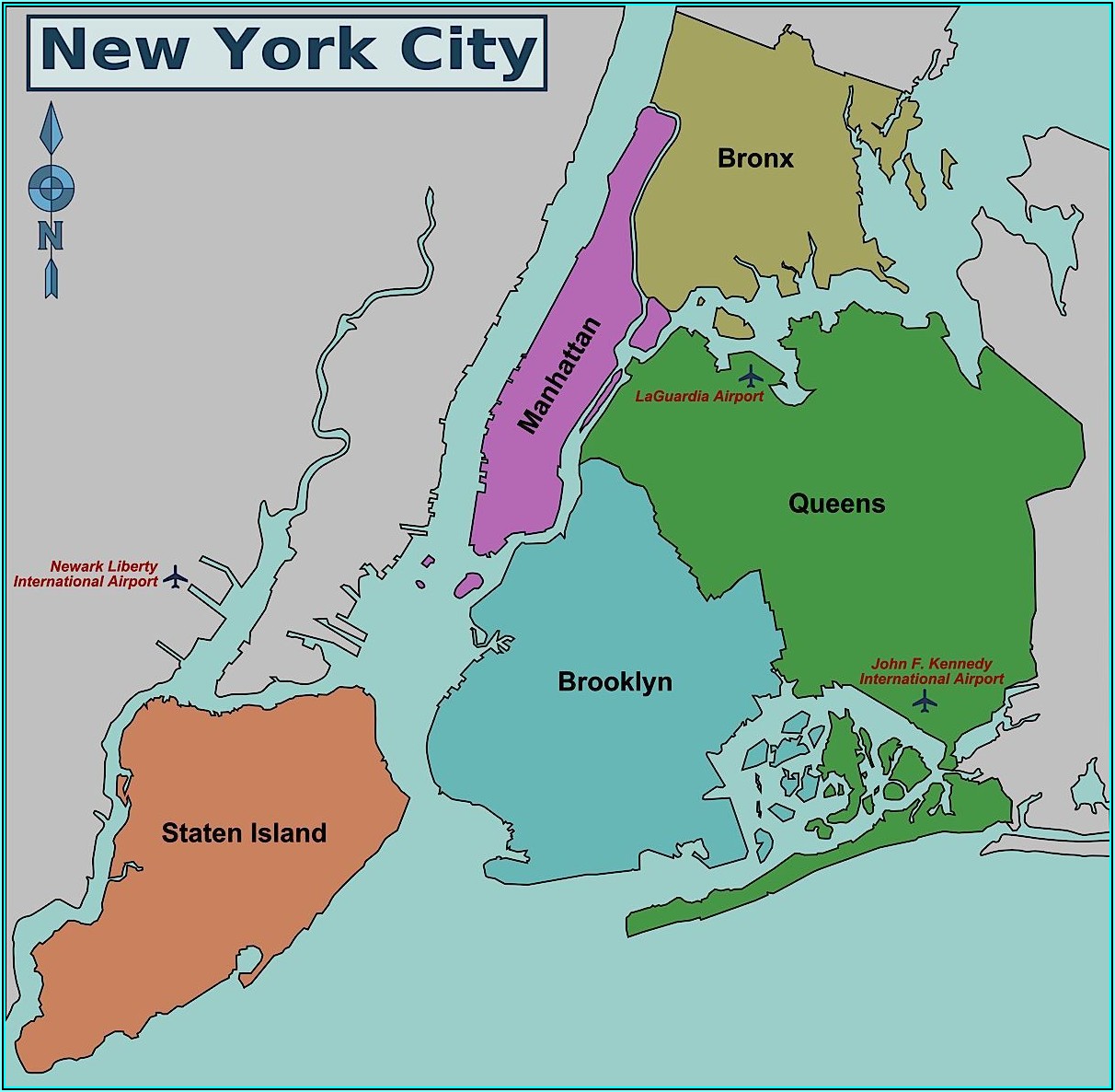 Map Of New York 5 Boroughs