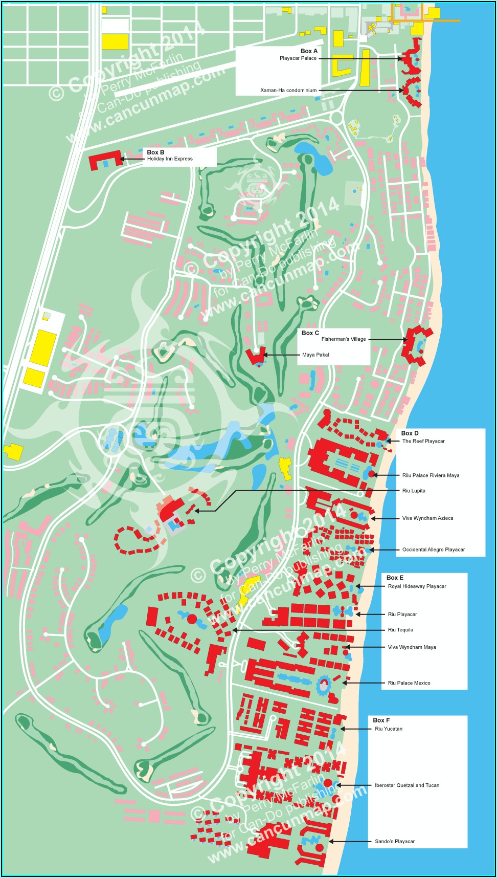 Map Of Riu Hotels Playa Del Carmen