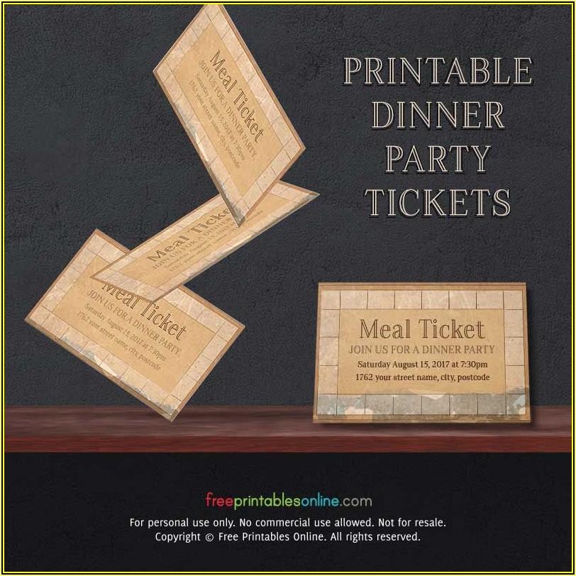 Meal Ticket Samples