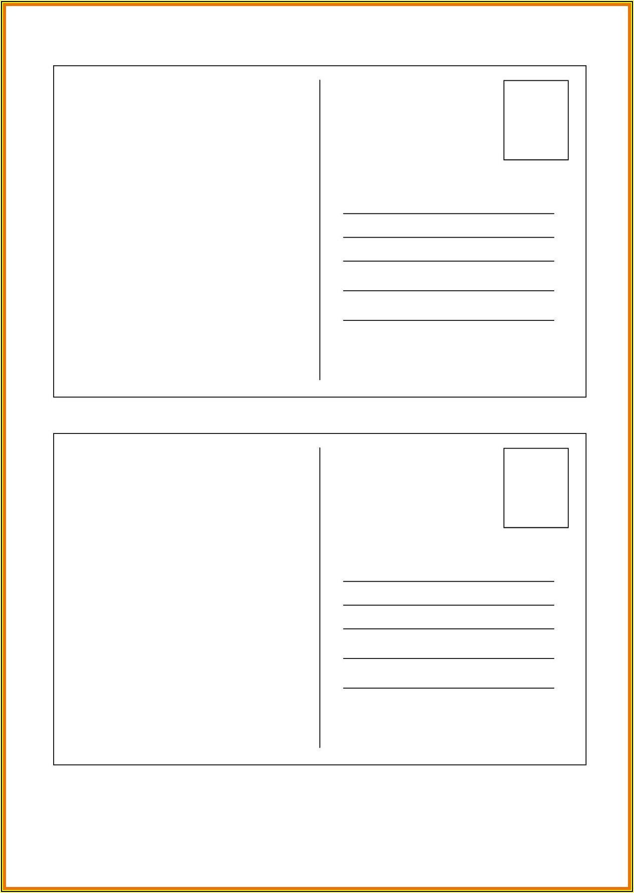 Microsoft Word Blank Postcard Template Free