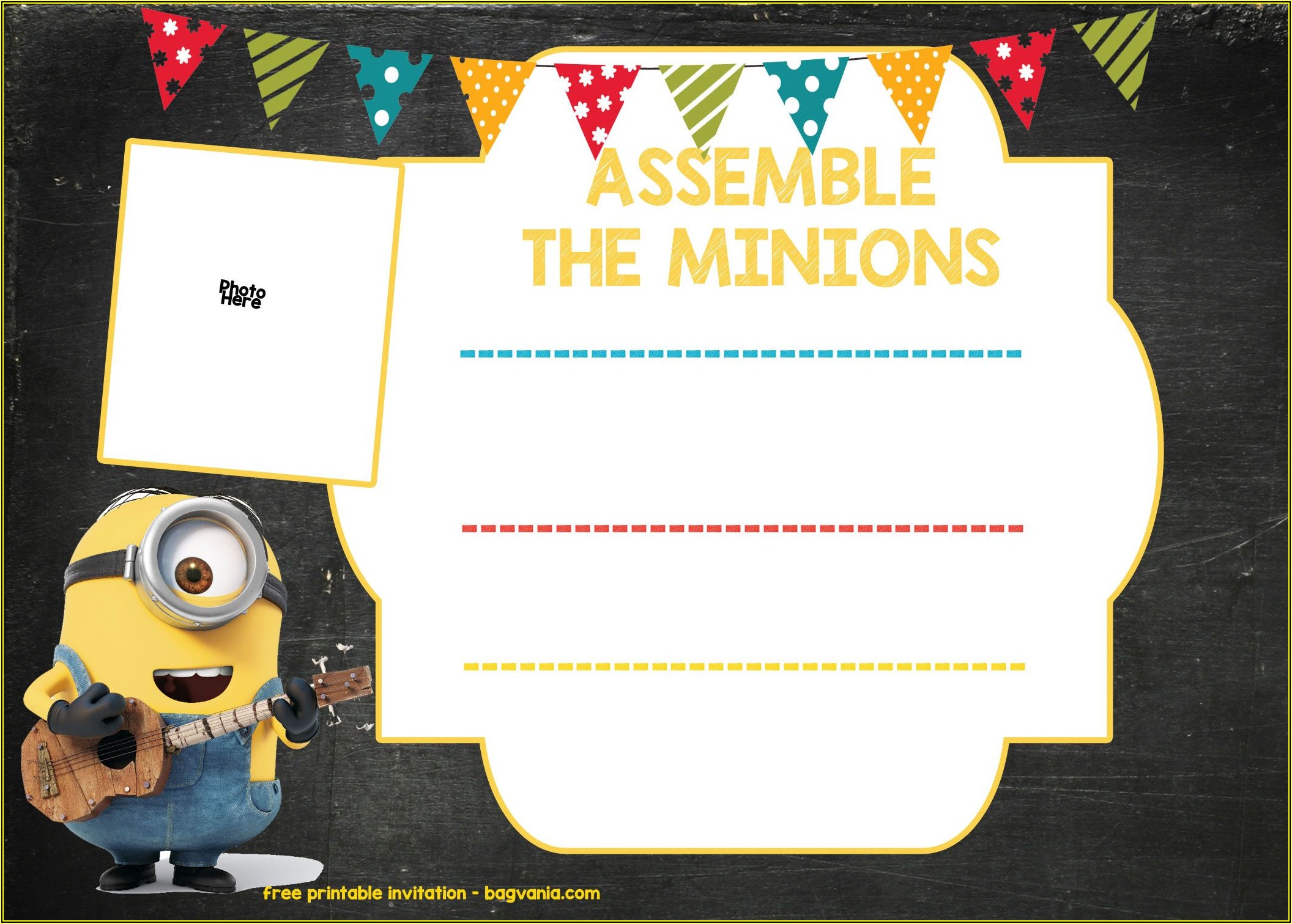 Minion Birthday Invitation Template Free Download