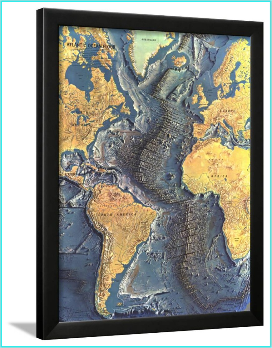 National Geographic Atlantic Ocean Floor Map