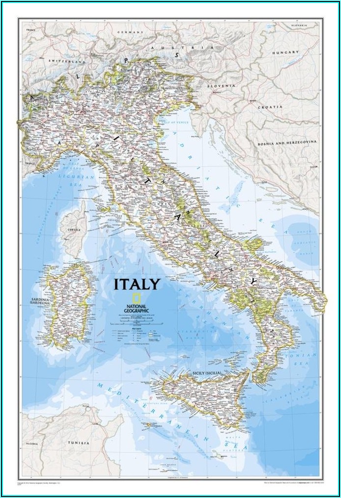 National Geographic Map Of Italy