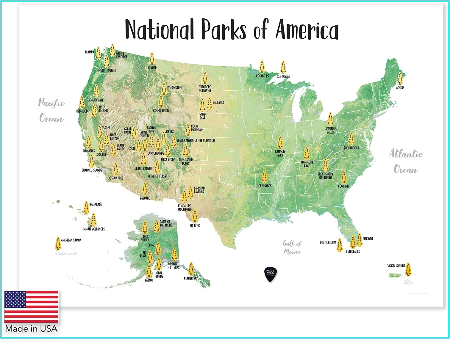 National Parks Of America Scratch Off Map