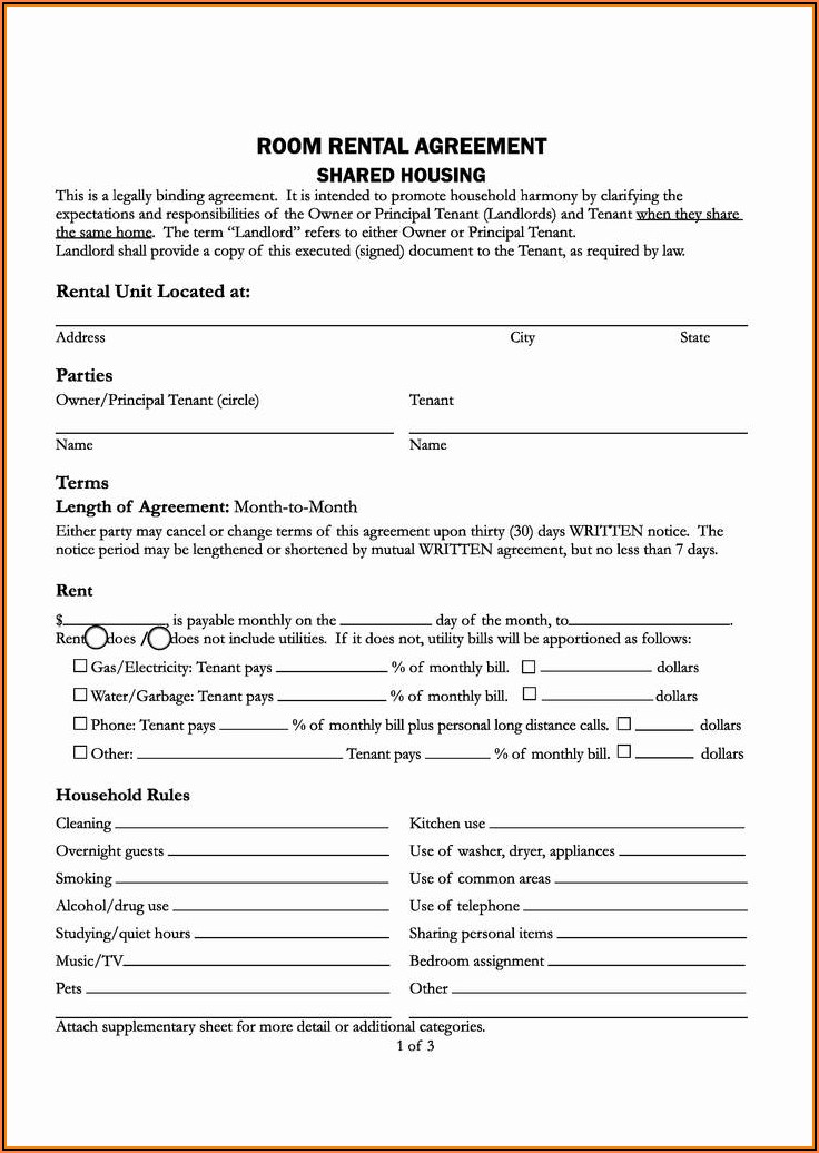 Nc Lease Agreement Form Free