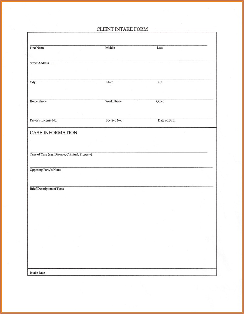 New Legal Client Intake Form