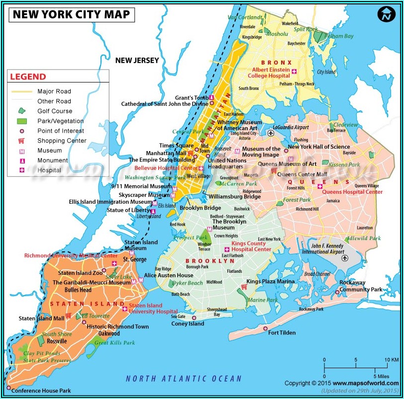 Printable Map Nyc 5 Boroughs