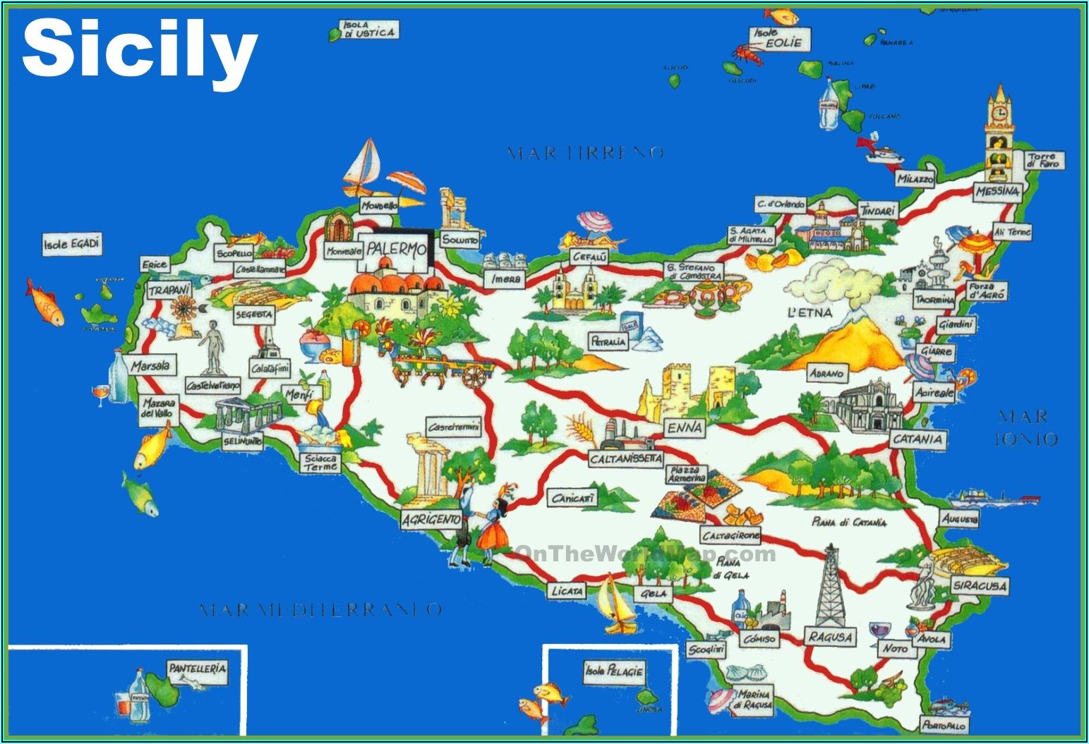 Printable Road Map Of Sicily