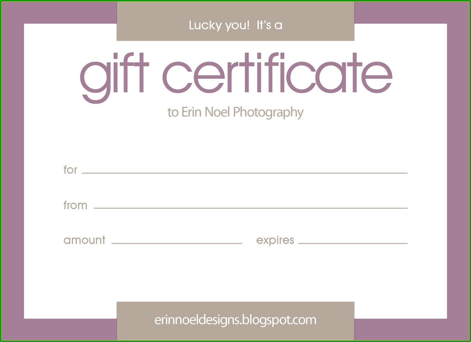 Purple Gift Certificate Template