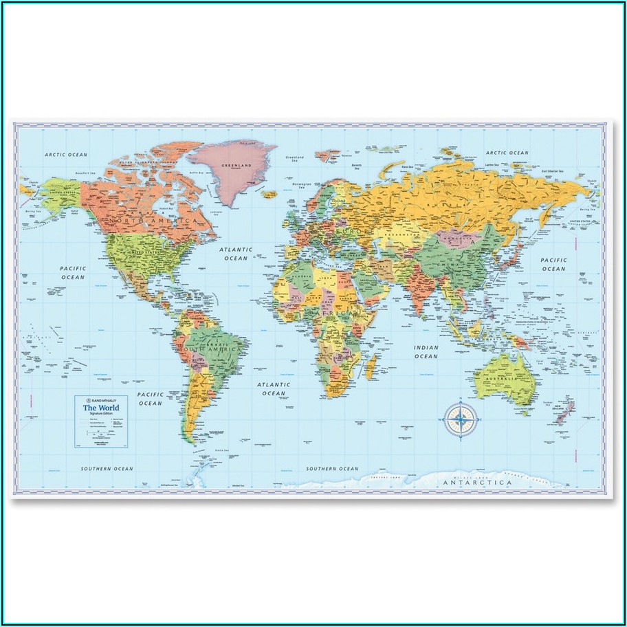 Rand Mcnally World Wall Map 32 Width X 50 Height