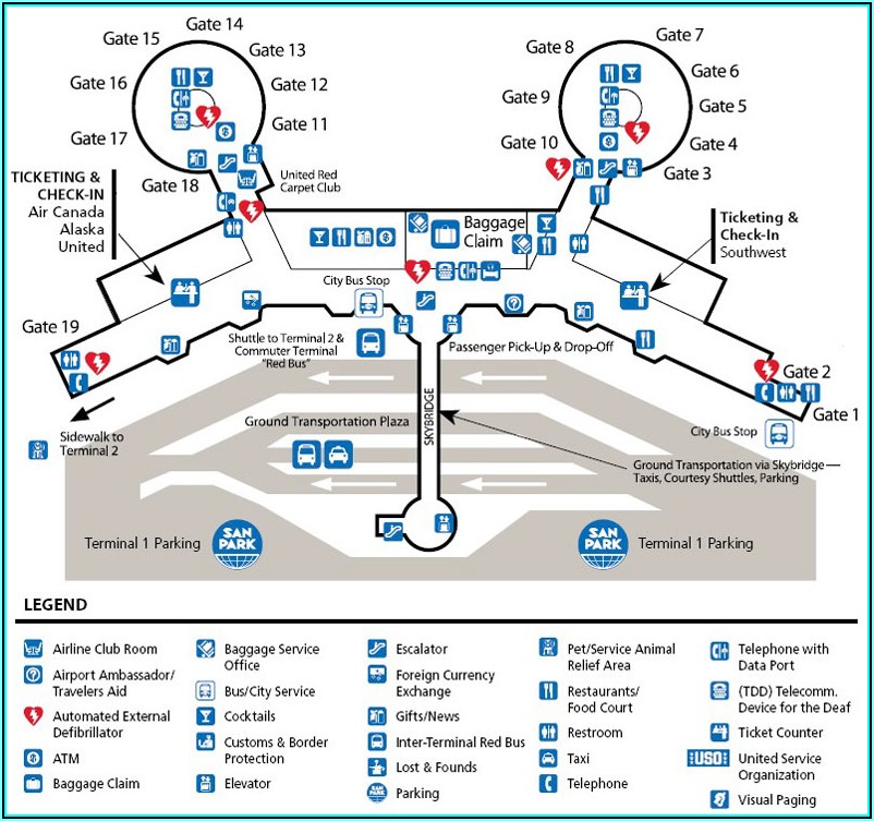 San Diego International Airport Parking Map