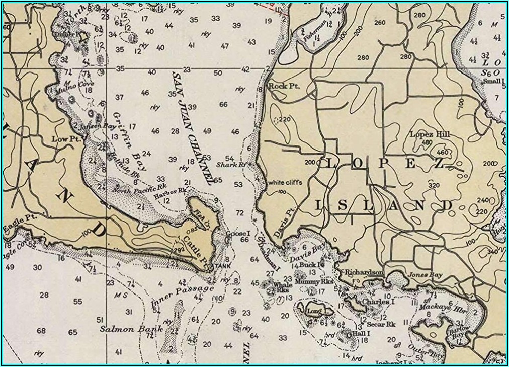 San Juan Islands Nautical Map
