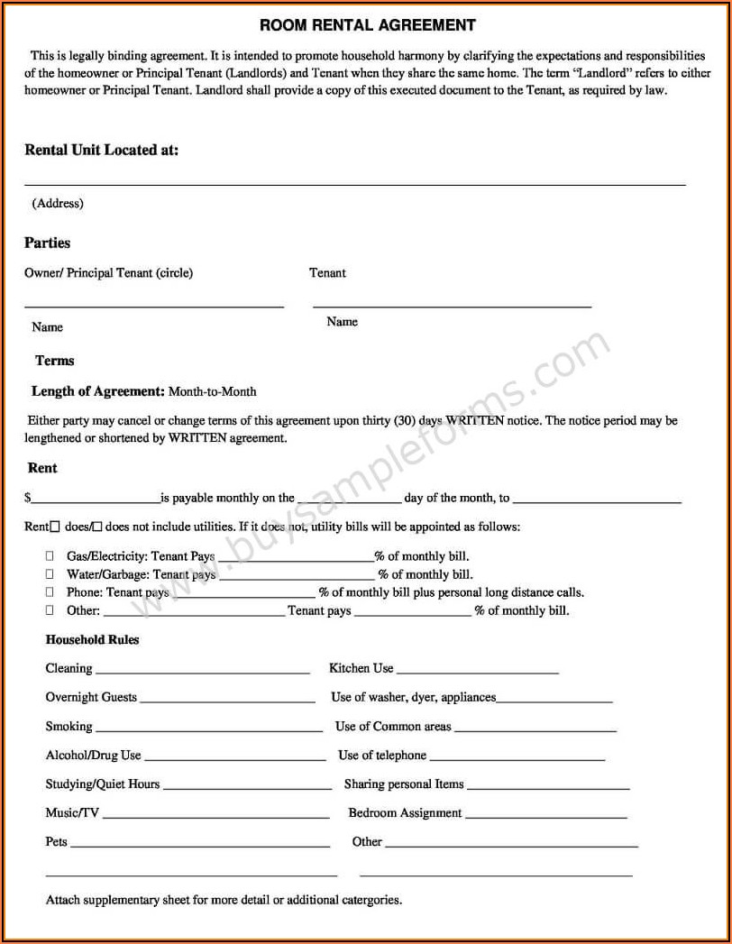 Simple House Rent Agreement Format In Word