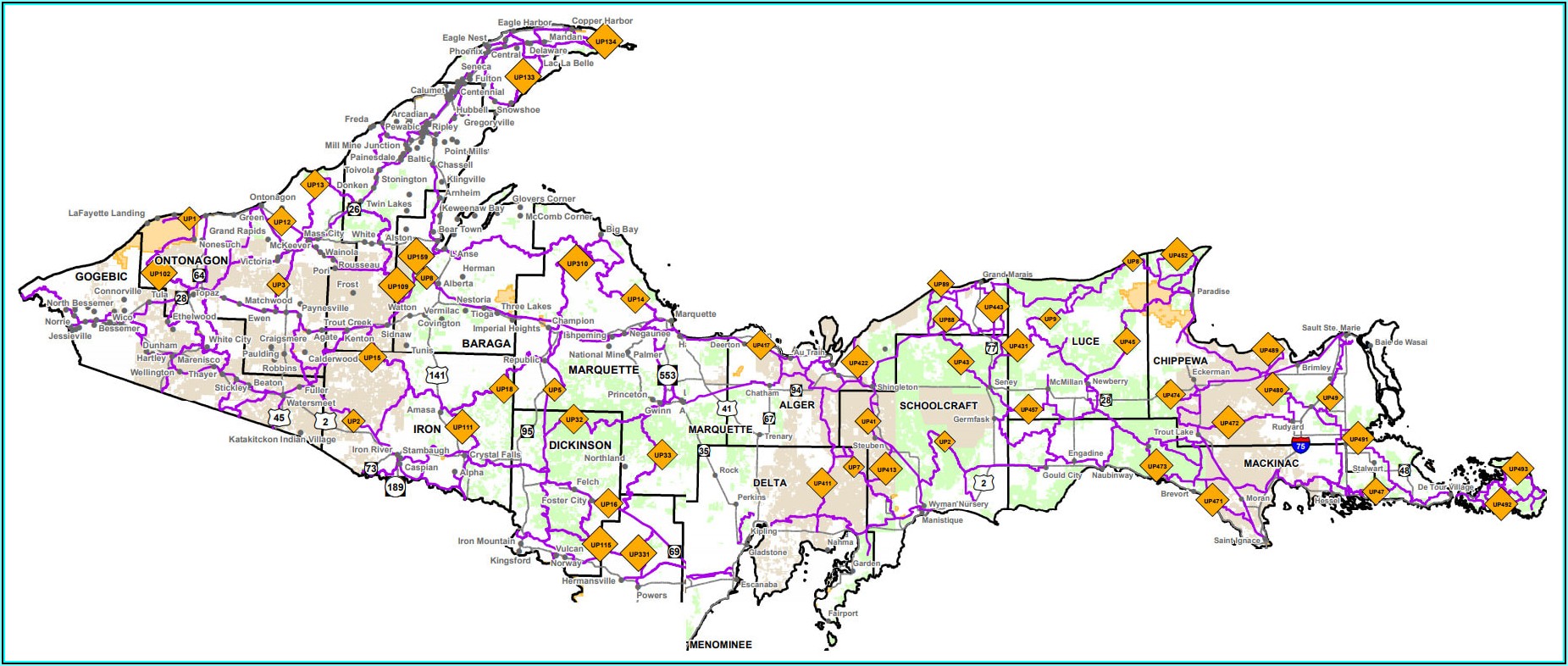 Snowmobile Gps Trail Maps Michigan