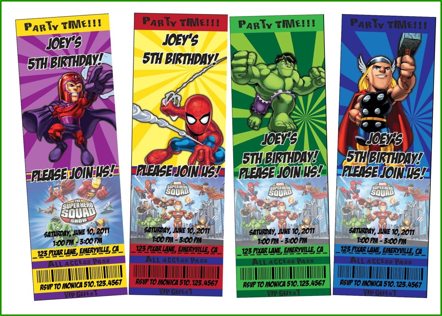 Superhero Party Invitation Template Printable