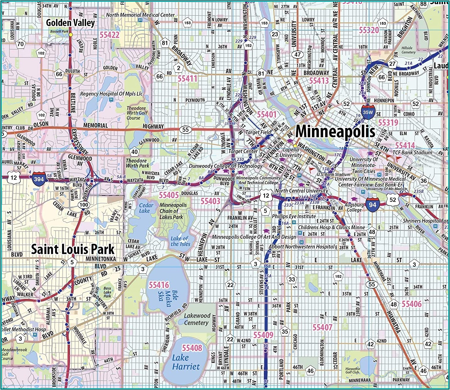 Twin Cities Wall Map