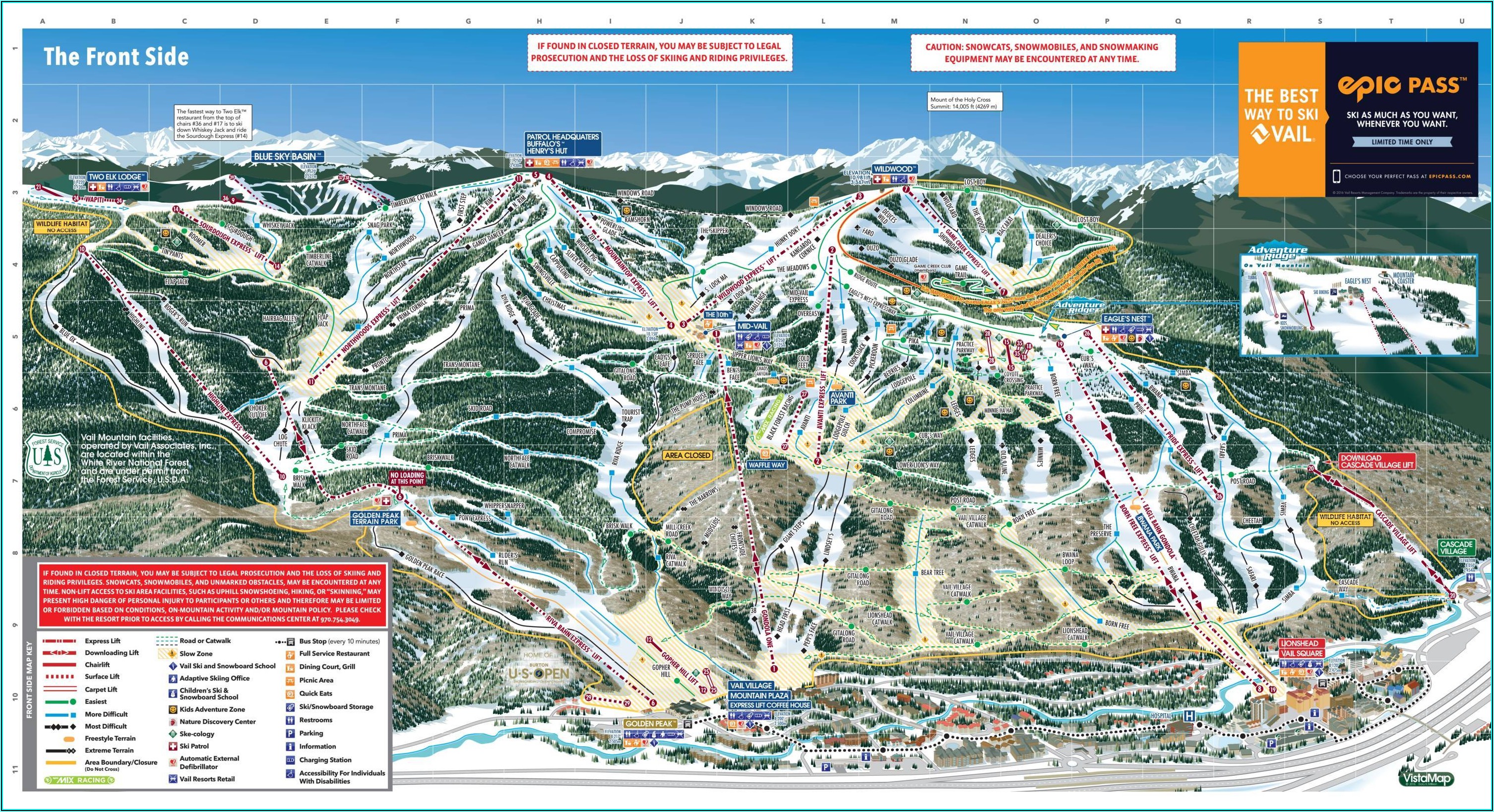 Vail Accommodations Map