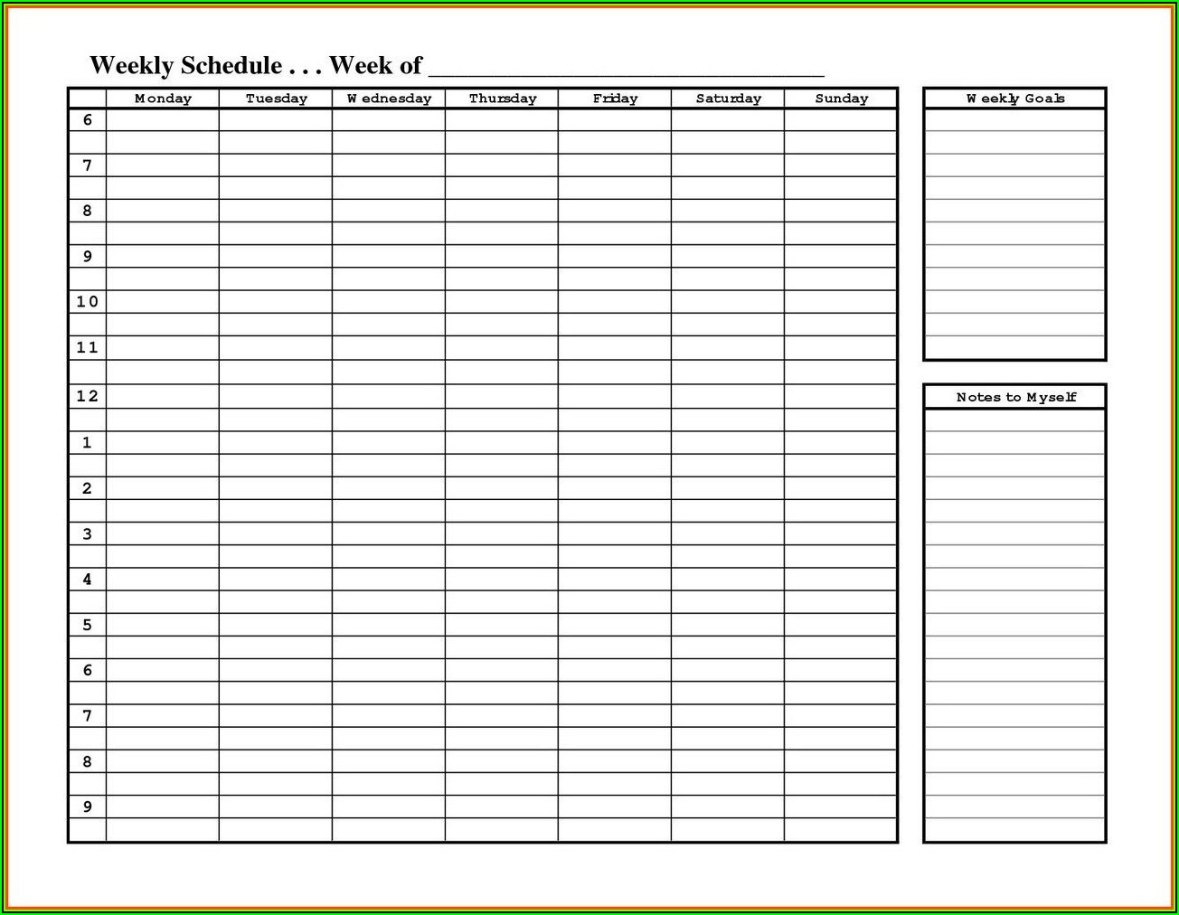 Work Schedule Monthly Excel Template