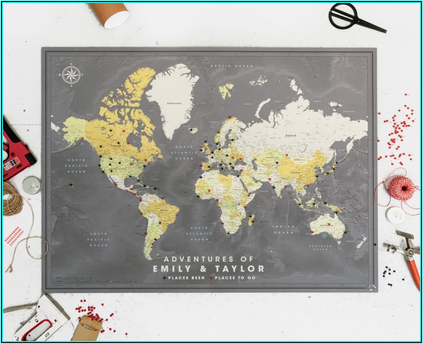 World Travel Map Pin Board Online