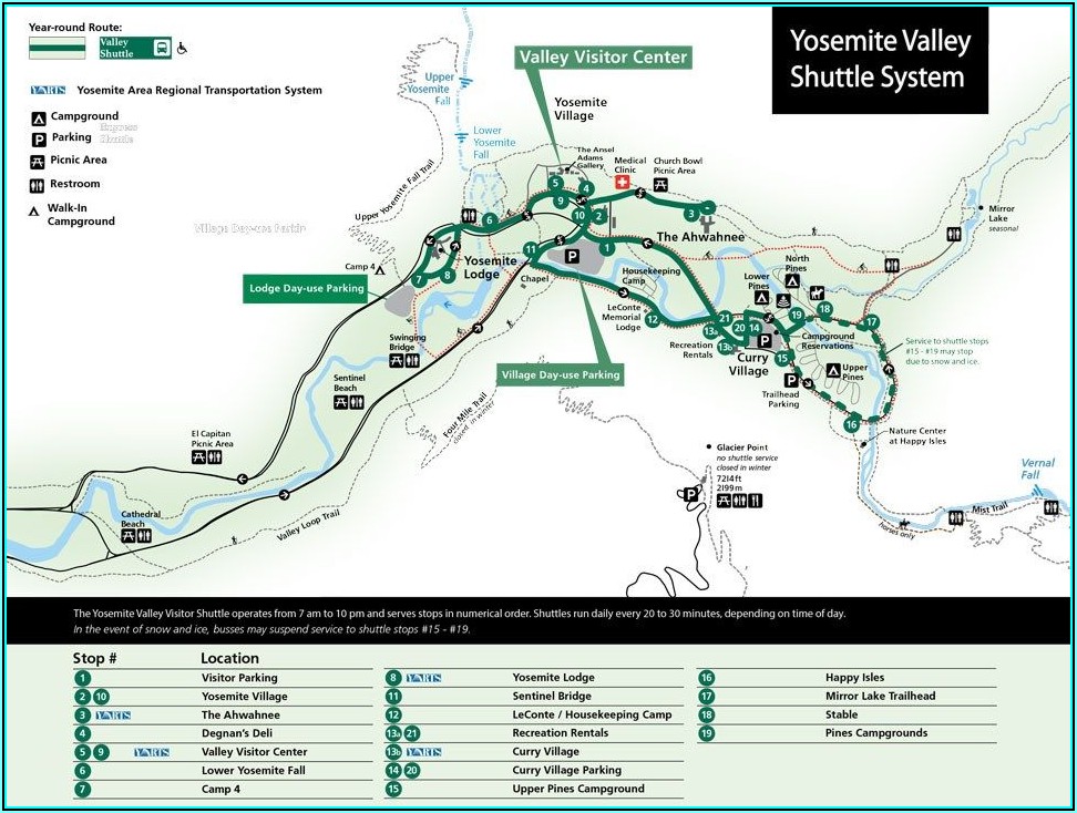 Yosemite Valley Hotel Map