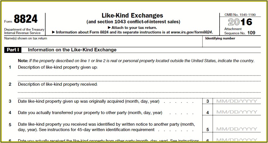 1031 Exchange Tax Forms