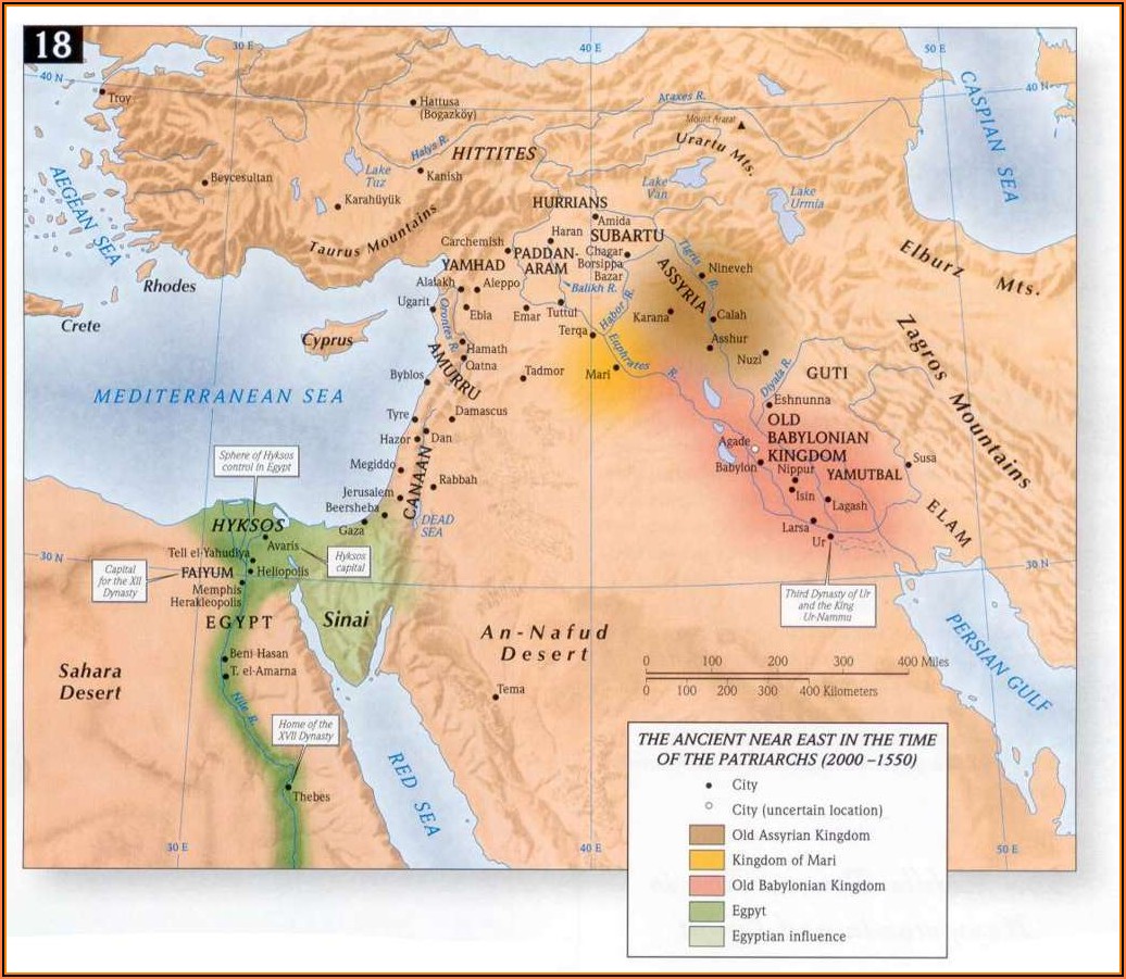 Ancient Biblical Map Of The Middle East