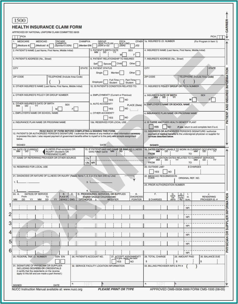 Cms 1500 Claim Form Download Free