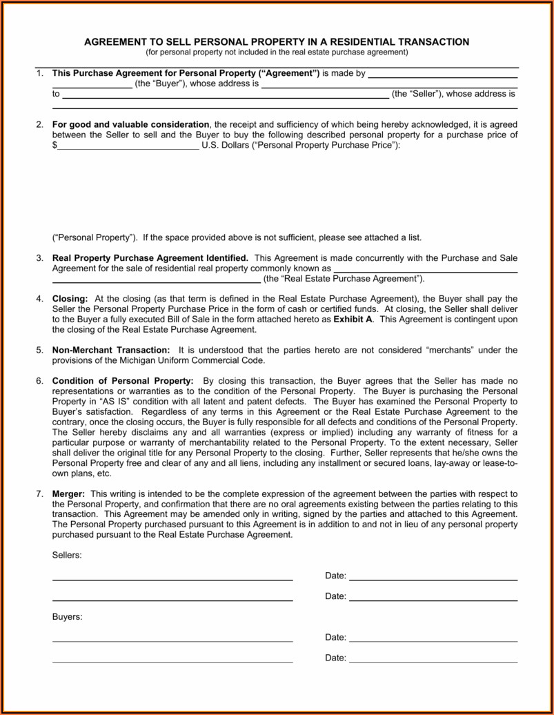 Commercial Real Estate Purchase Agreement Form Michigan