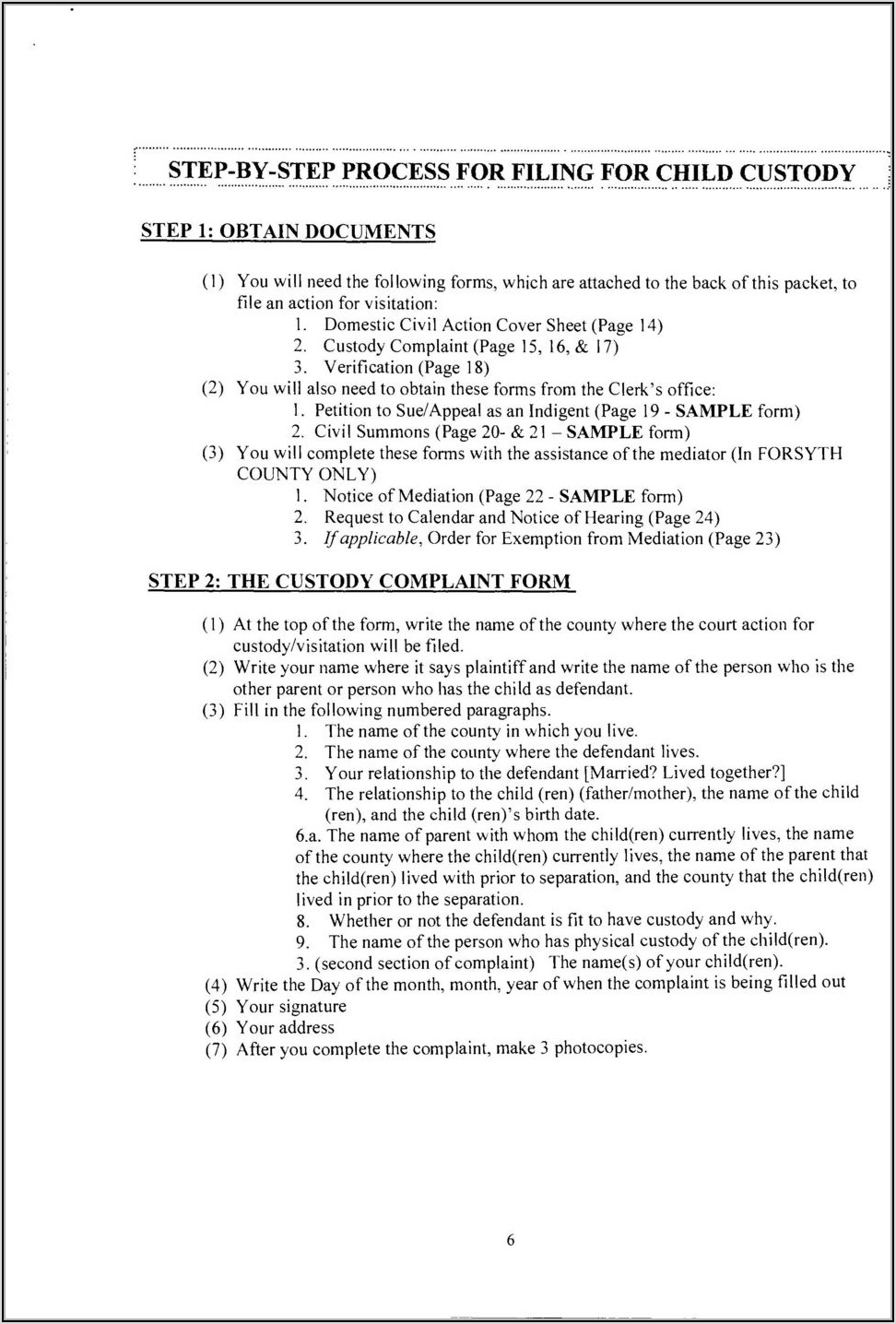 Divorce Forms Forsyth County Nc