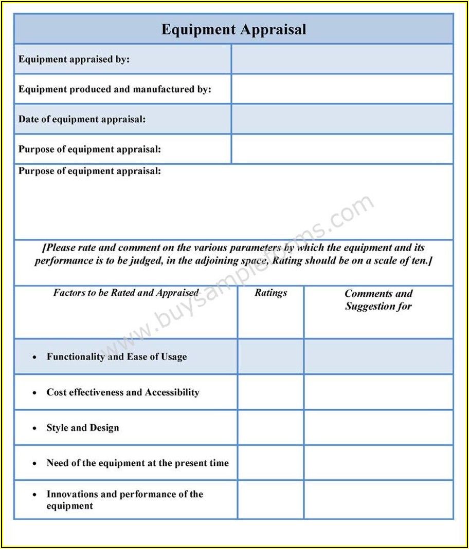 Employee Performance Appraisal Forms Templates
