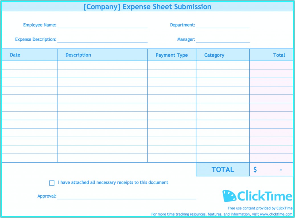 Expense Report Example Excel