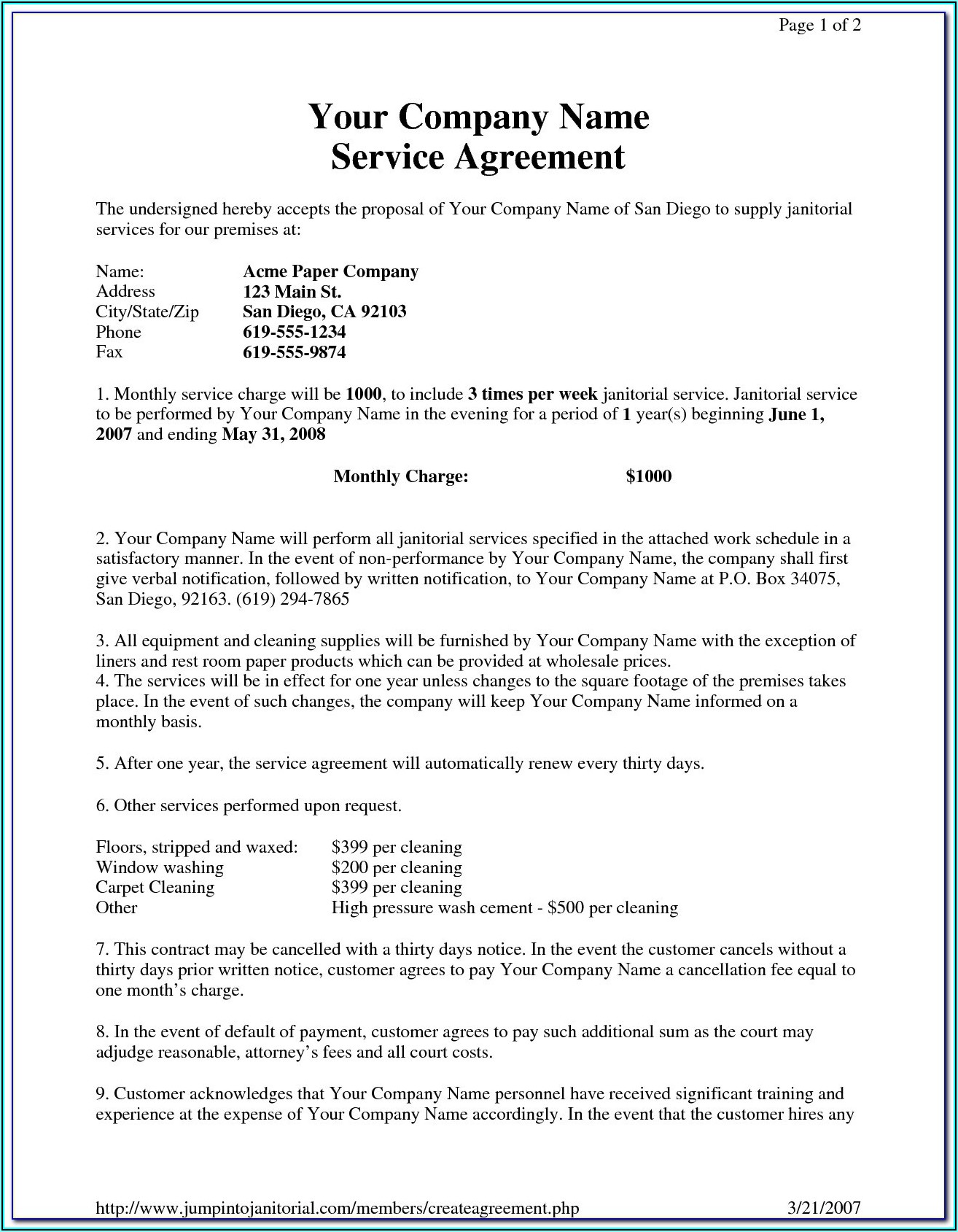 Free Daycare Contracts And Forms